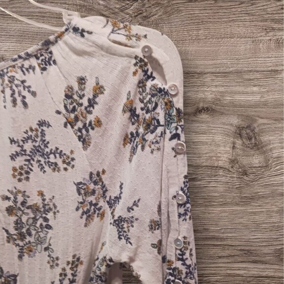 Lucky Brand Womens XSmall Floral Button-Shoulder Blouse - Picture 8 of 11